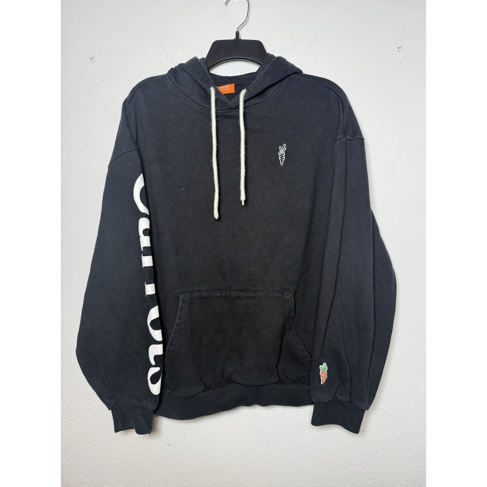 CARROTS By ANWAR CARROTS Black Thick Warm Large Logo Hoodie‎ Sweatshirt Mens LG